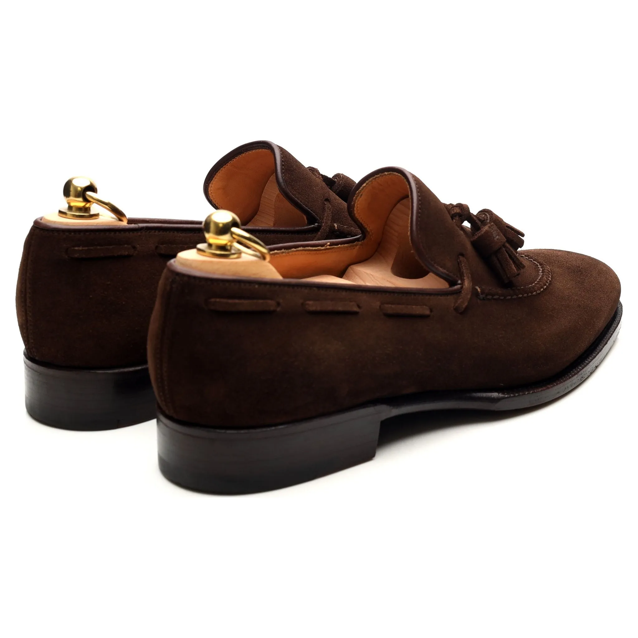 '1327' Dark Brown Suede Tassel Loafers UK 7