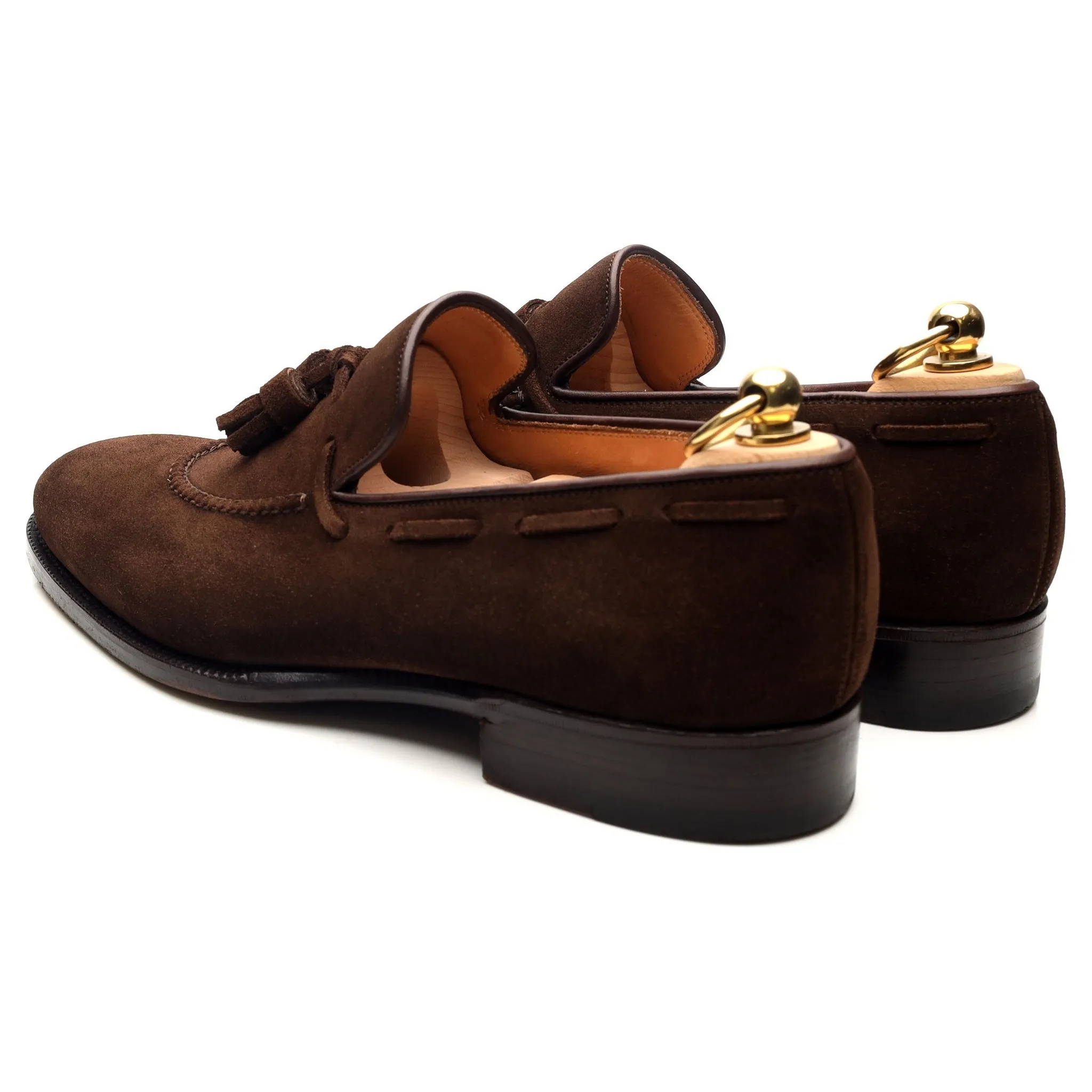 '1327' Dark Brown Suede Tassel Loafers UK 7