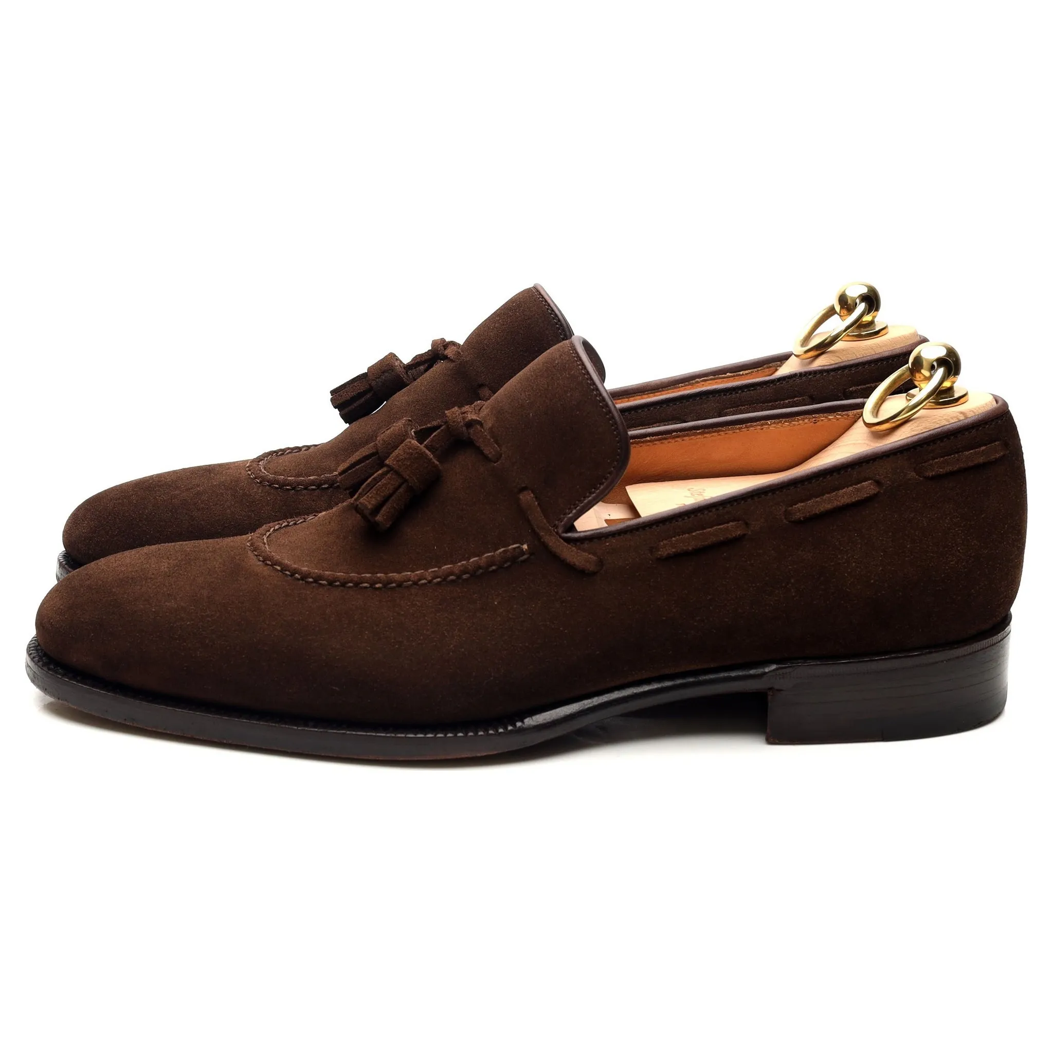 '1327' Dark Brown Suede Tassel Loafers UK 7