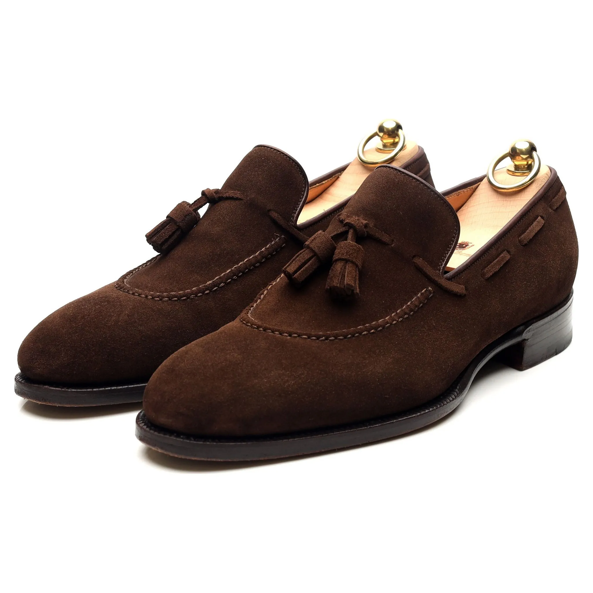 '1327' Dark Brown Suede Tassel Loafers UK 7