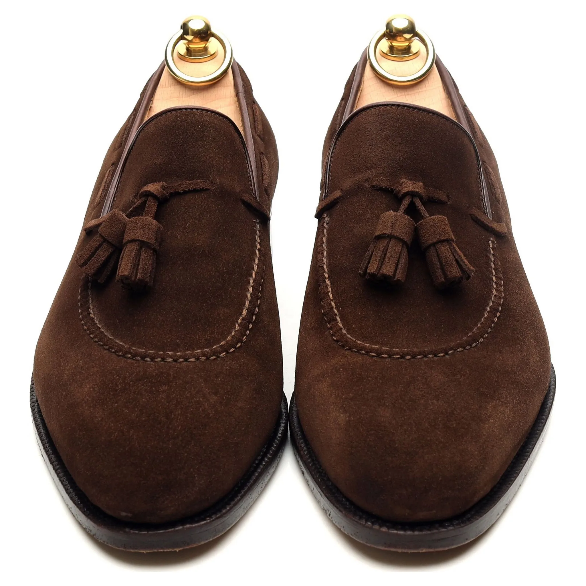 '1327' Dark Brown Suede Tassel Loafers UK 7