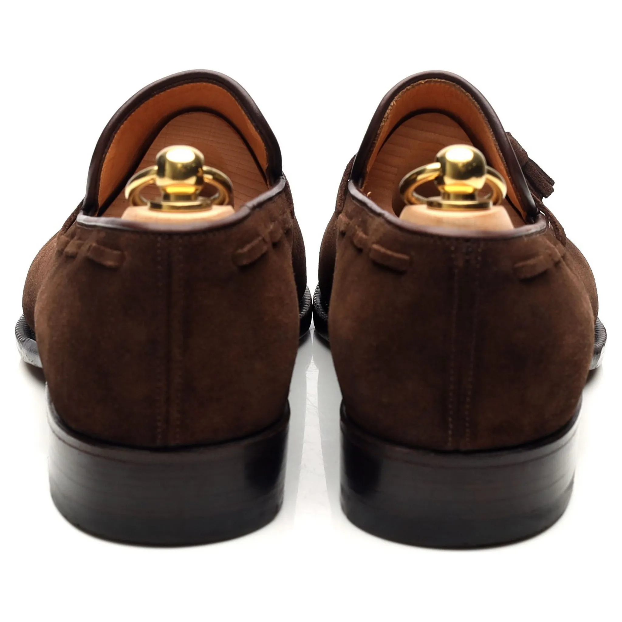 '1327' Dark Brown Suede Tassel Loafers UK 7