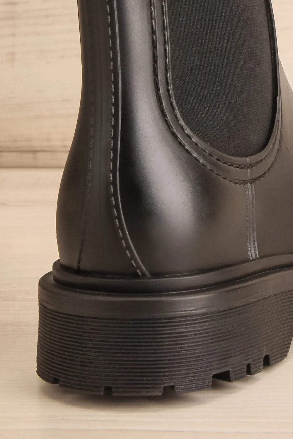Aksai | Matte Black Rain Boots