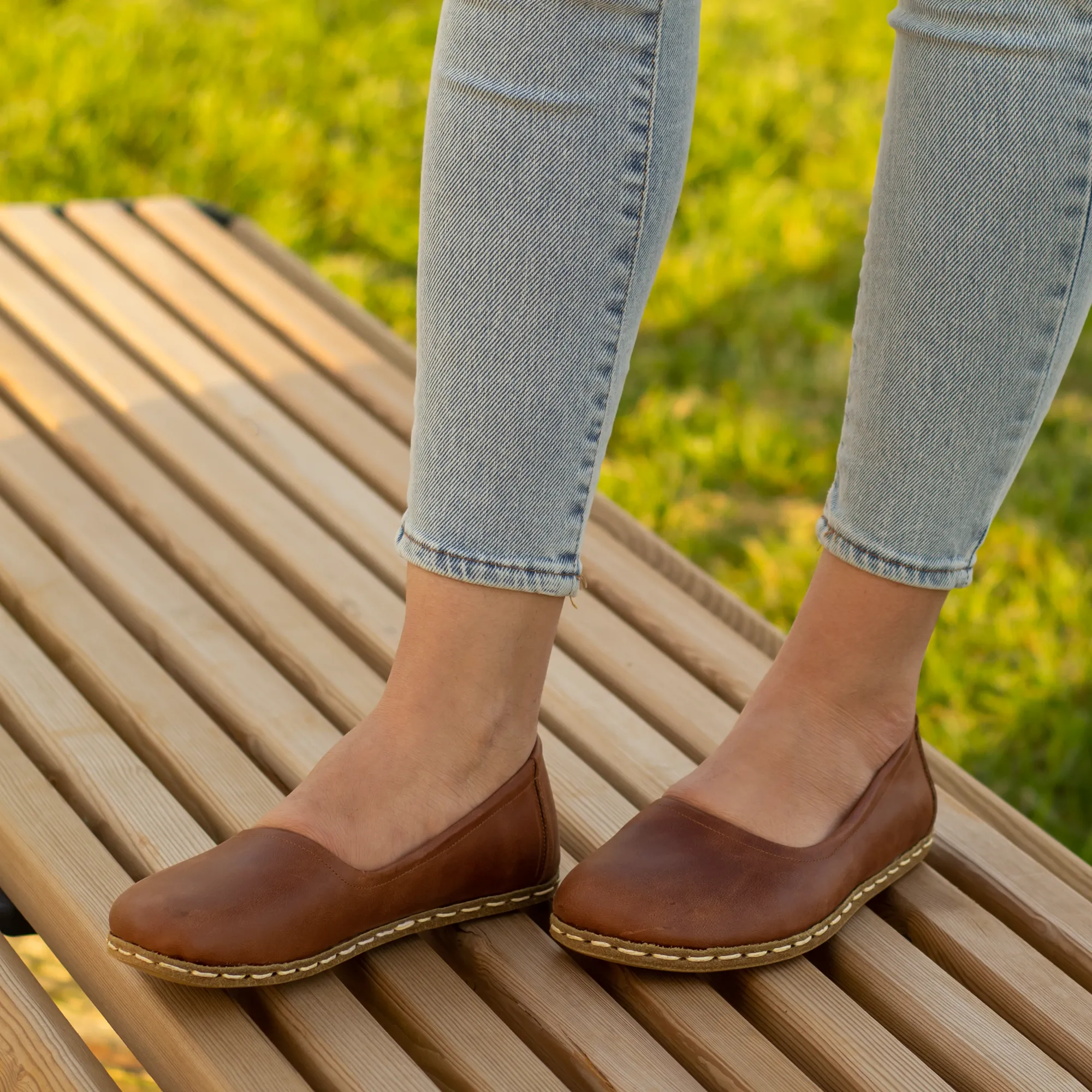 Barefoot Flat Shoes Light Brown for Women