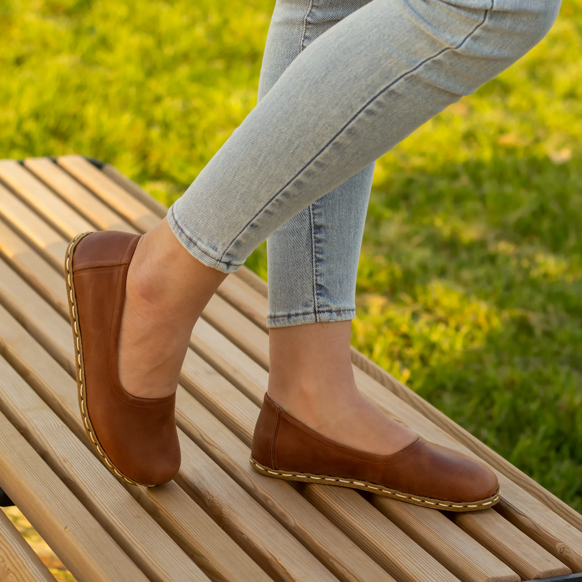 Barefoot Flat Shoes Light Brown for Women