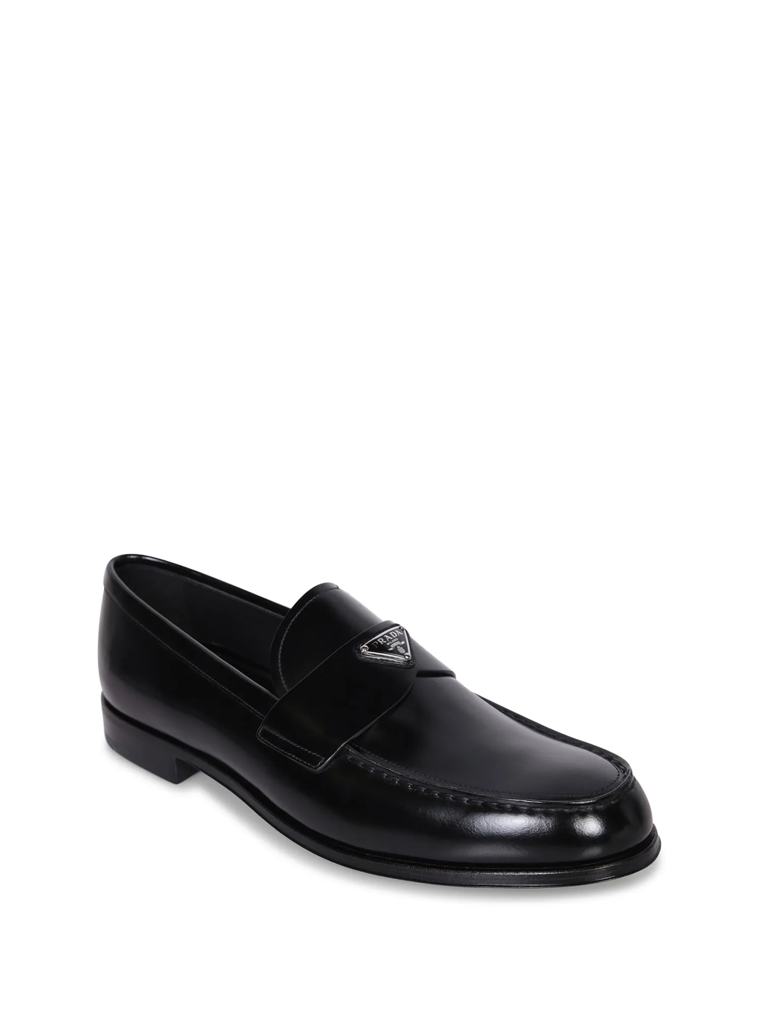 Black Brushed Logo Loafers
