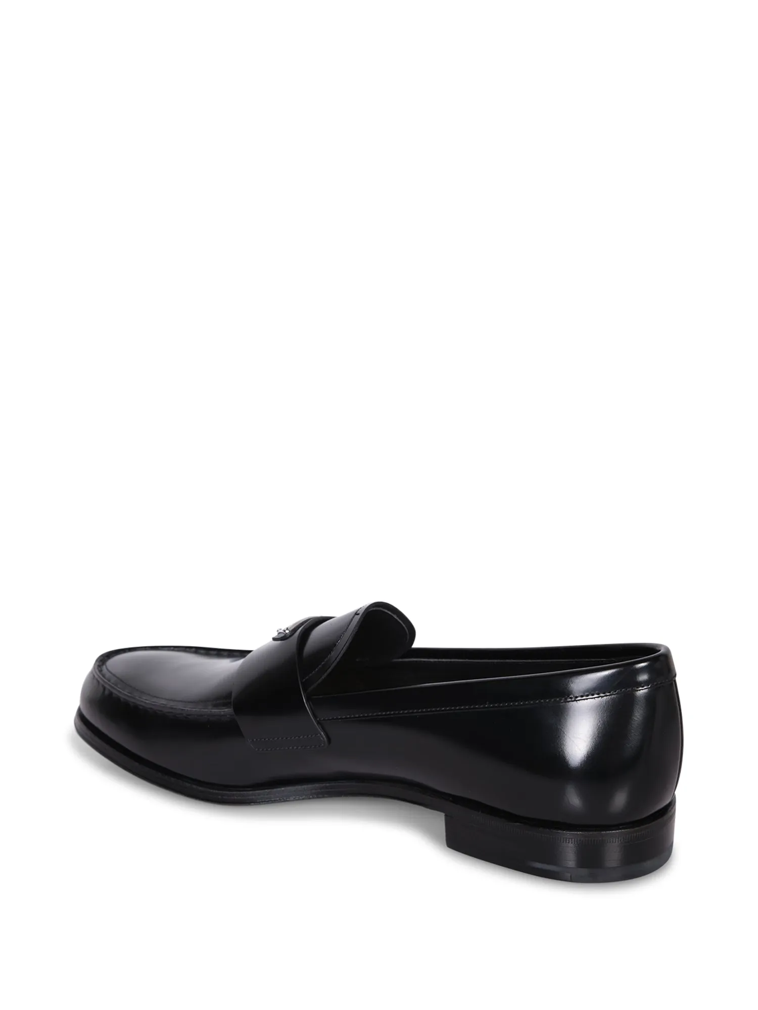Black Brushed Logo Loafers