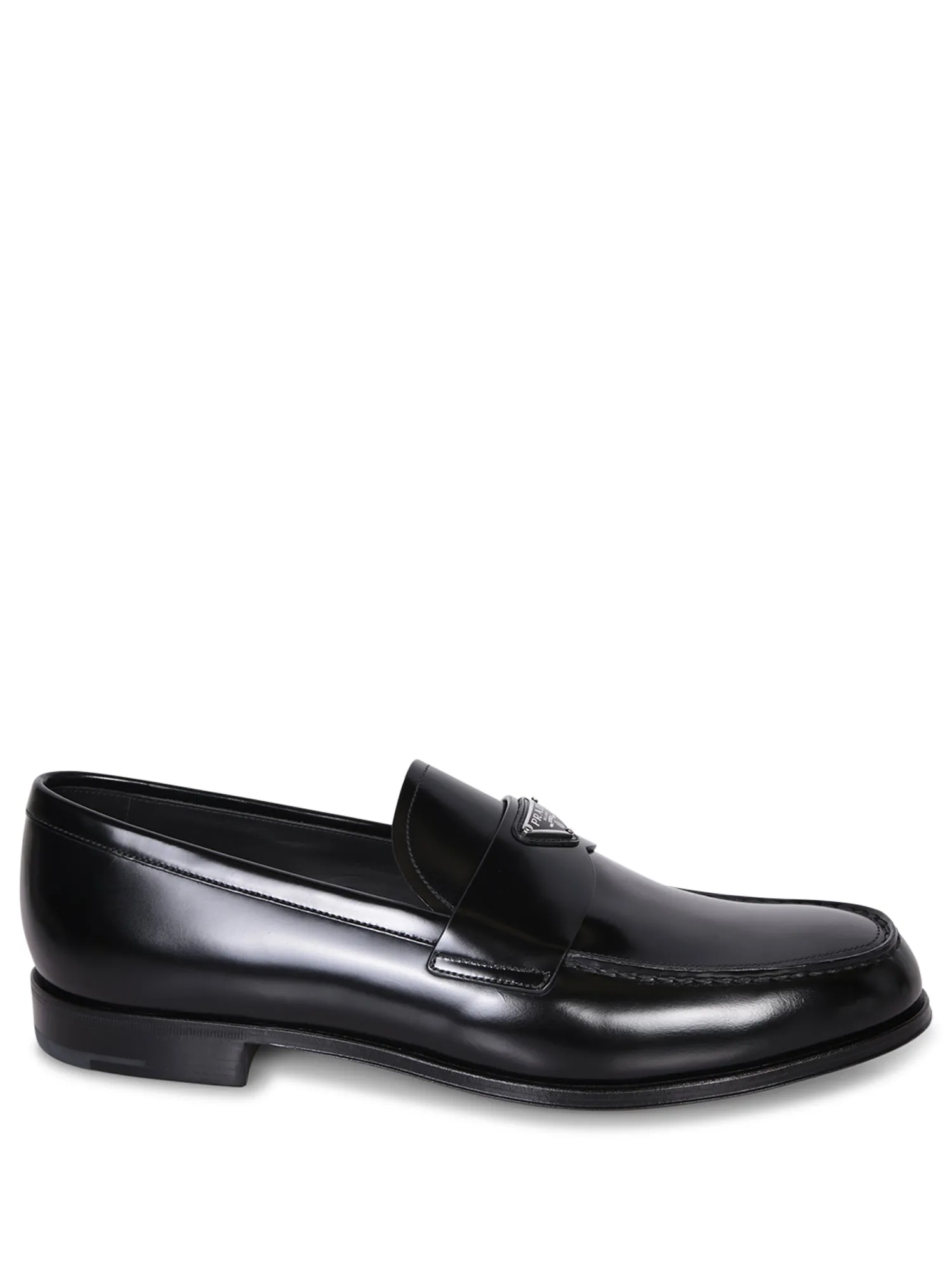 Black Brushed Logo Loafers