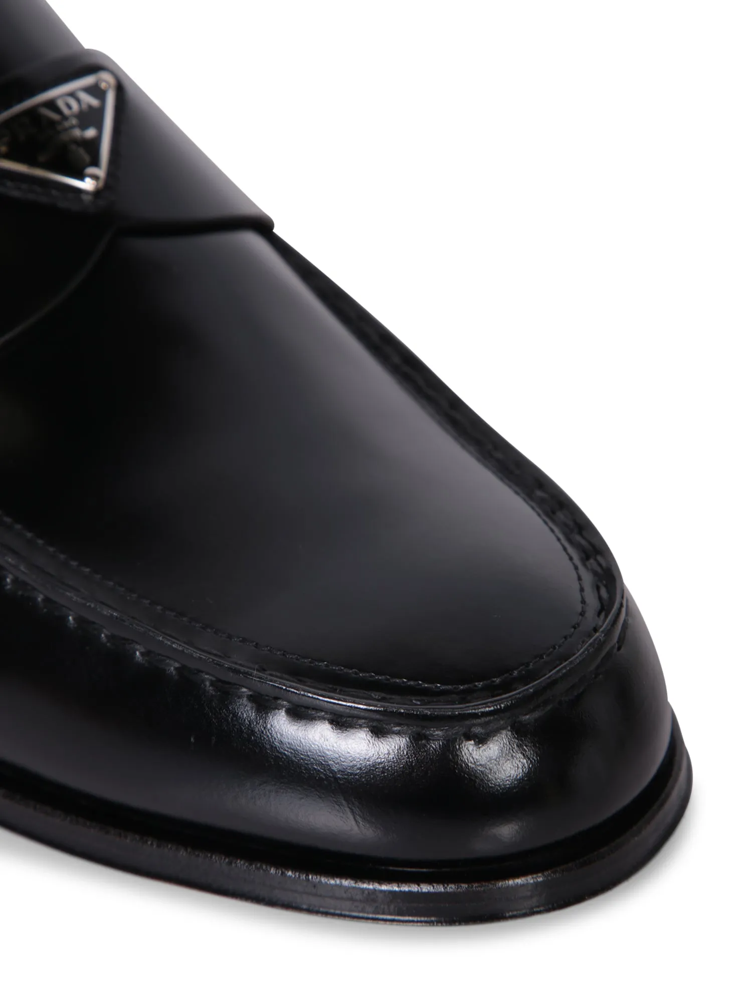Black Brushed Logo Loafers