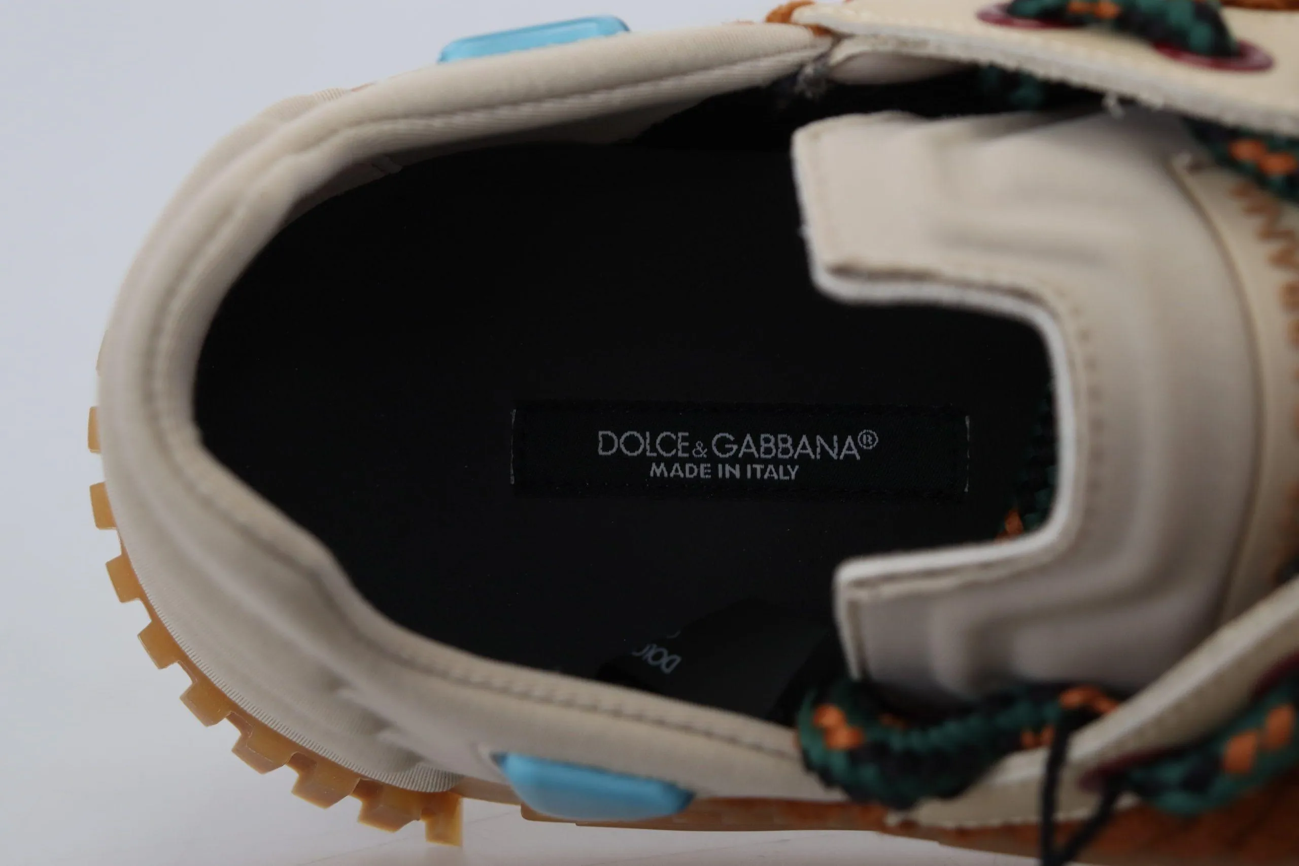 Dolce & Gabbana Brown Beige Fabric Lace Up NS1 Shoes