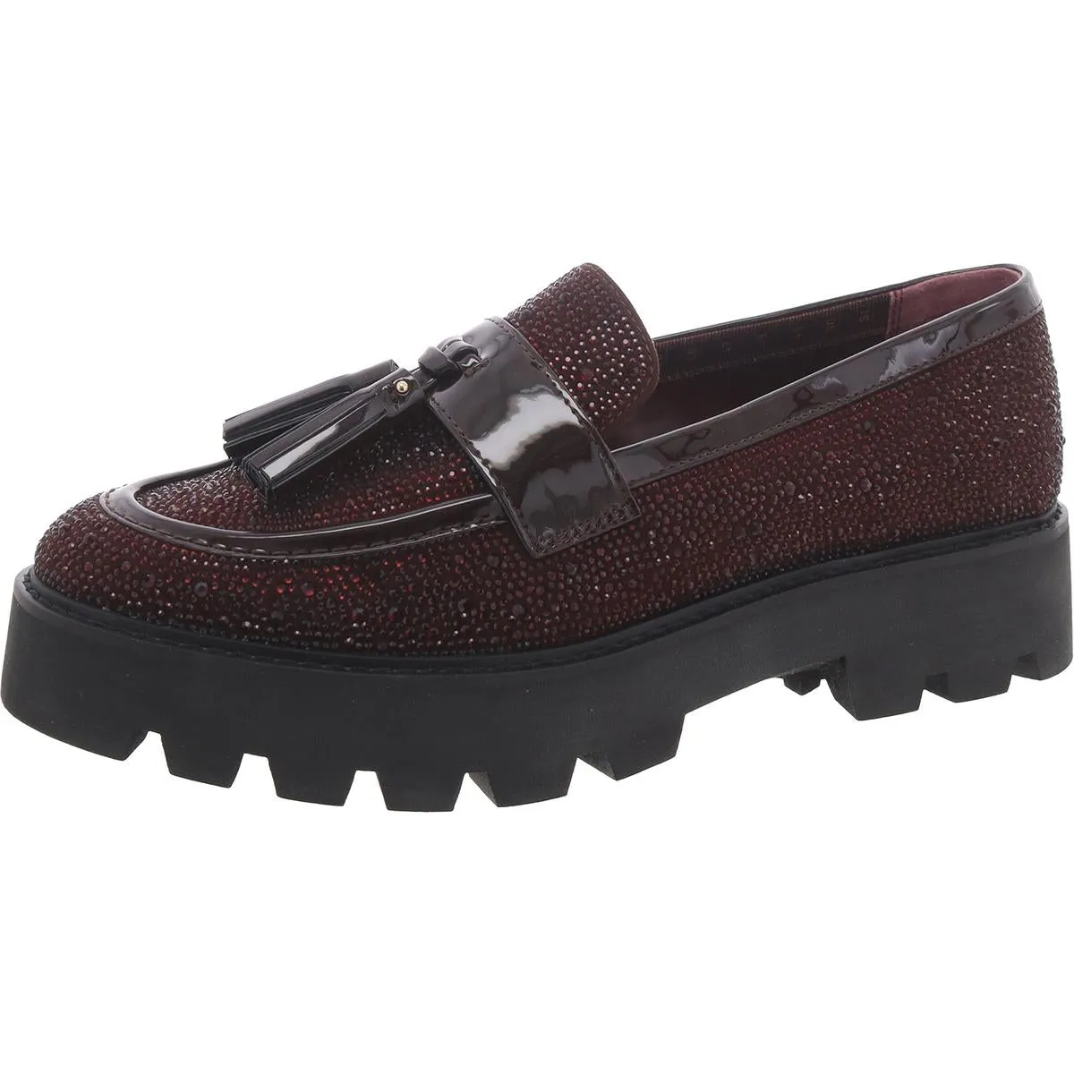 Franco Sarto Womens Balinna Rhinestone Tassel Loafers