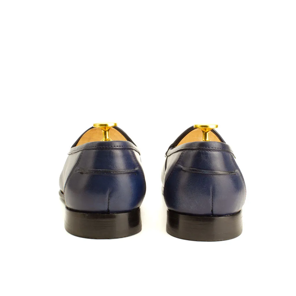 Frangiato Croco Navy Men's Leather Loafers