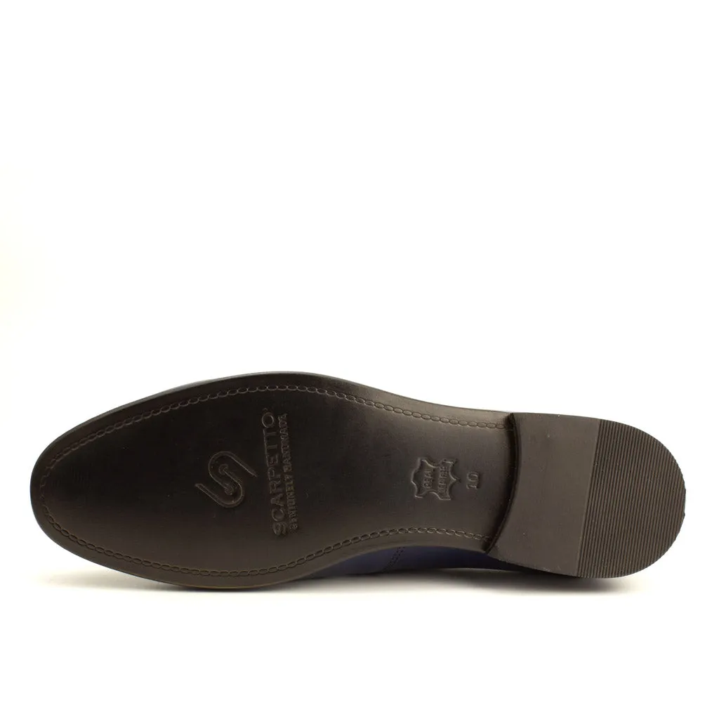 Frangiato Croco Navy Men's Leather Loafers