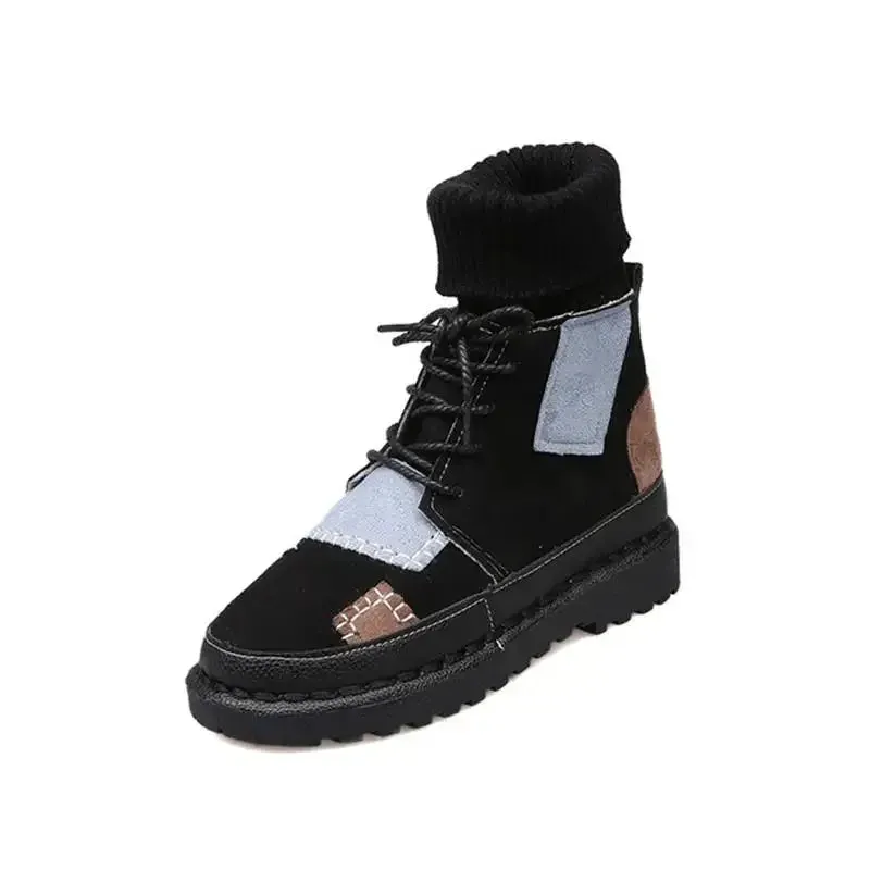 Handmade Women's Casual Shoes GCSM44 Comfortable Flat Ankle Boots