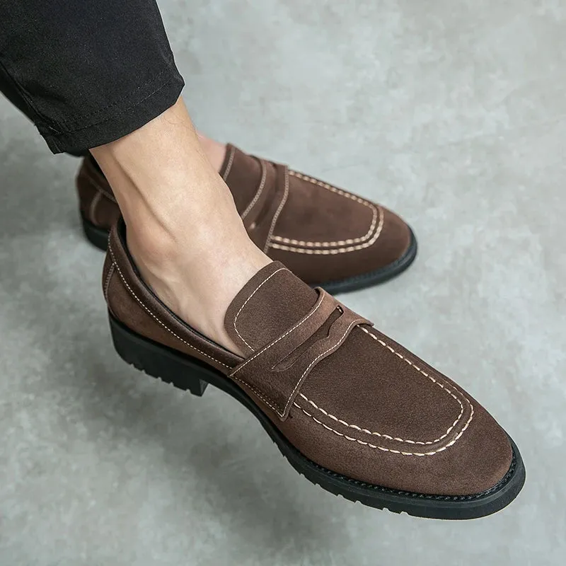 Hnzxzm Designer New Mens Leather Casual Shoes Formal Brogue Shoes for Men Tassel Loafers Comfortable Black Brown suede Moccasins