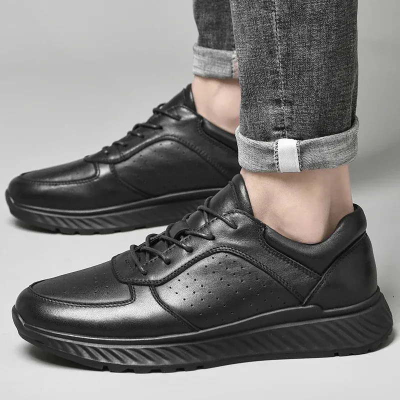 Hnzxzm Genuine Leather Casual Shoes Menlace up Fashion Oxford Shoes Outdoor Breathable Spring Autumn Shoe Men's Dress Shoes for Men