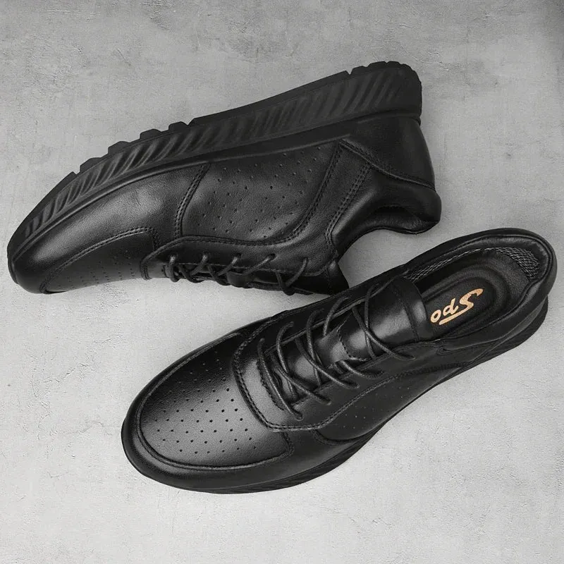 Hnzxzm Genuine Leather Casual Shoes Menlace up Fashion Oxford Shoes Outdoor Breathable Spring Autumn Shoe Men's Dress Shoes for Men