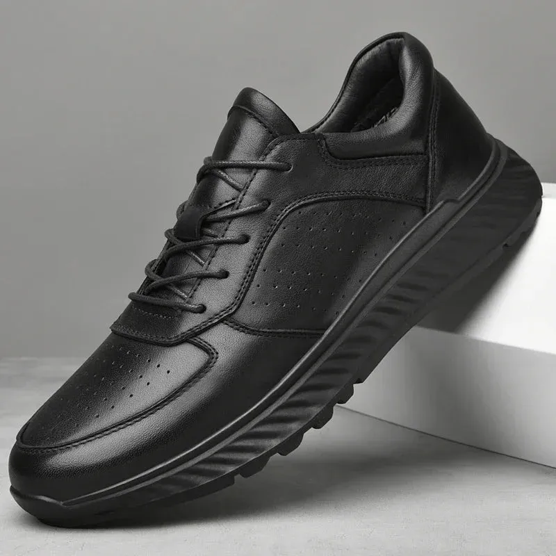 Hnzxzm Genuine Leather Casual Shoes Menlace up Fashion Oxford Shoes Outdoor Breathable Spring Autumn Shoe Men's Dress Shoes for Men