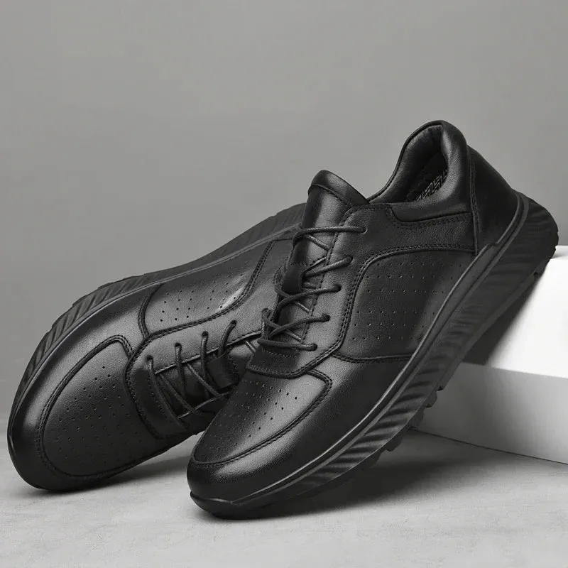 Hnzxzm Genuine Leather Casual Shoes Menlace up Fashion Oxford Shoes Outdoor Breathable Spring Autumn Shoe Men's Dress Shoes for Men