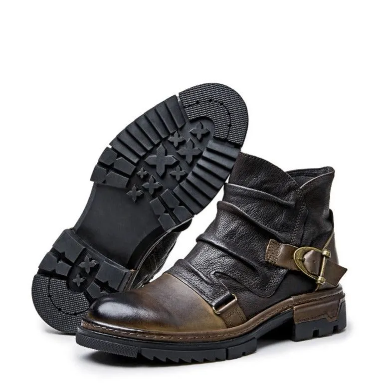 Leather Ankle Boots Men's Casual Shoes JTS0254 Business British Style