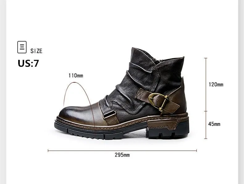 Leather Ankle Boots Men's Casual Shoes JTS0254 Business British Style
