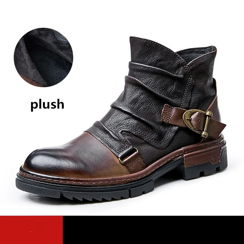 Leather Ankle Boots Men's Casual Shoes JTS0254 Business British Style