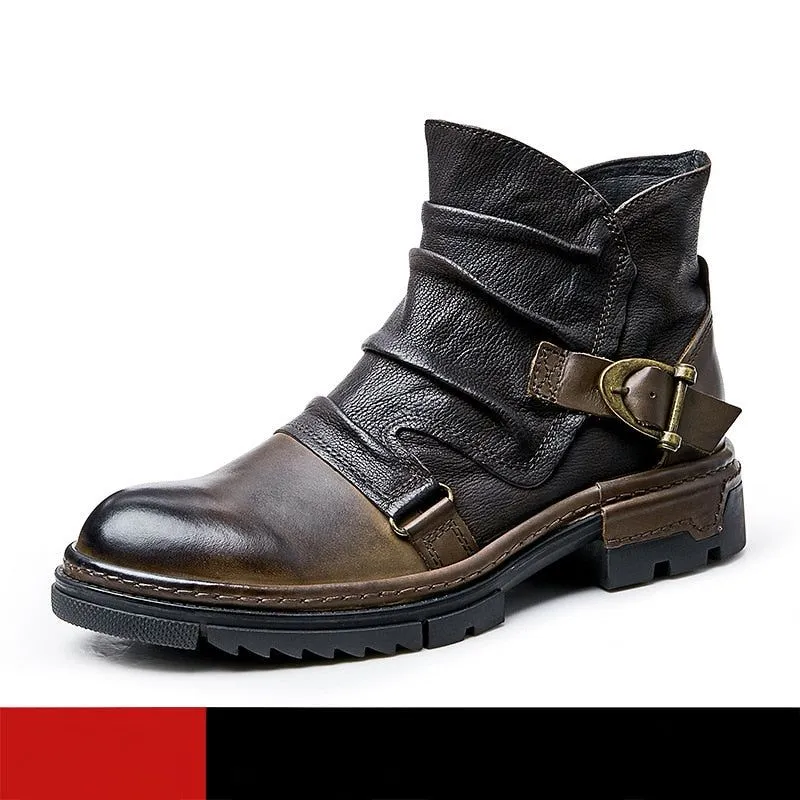 Leather Ankle Boots Men's Casual Shoes JTS0254 Business British Style
