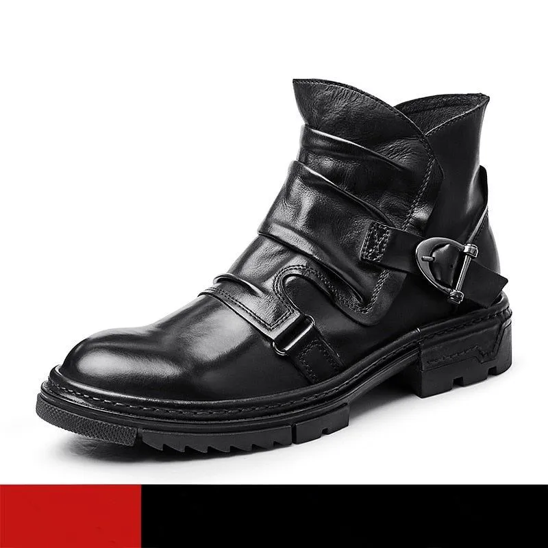 Leather Ankle Boots Men's Casual Shoes JTS0254 Business British Style