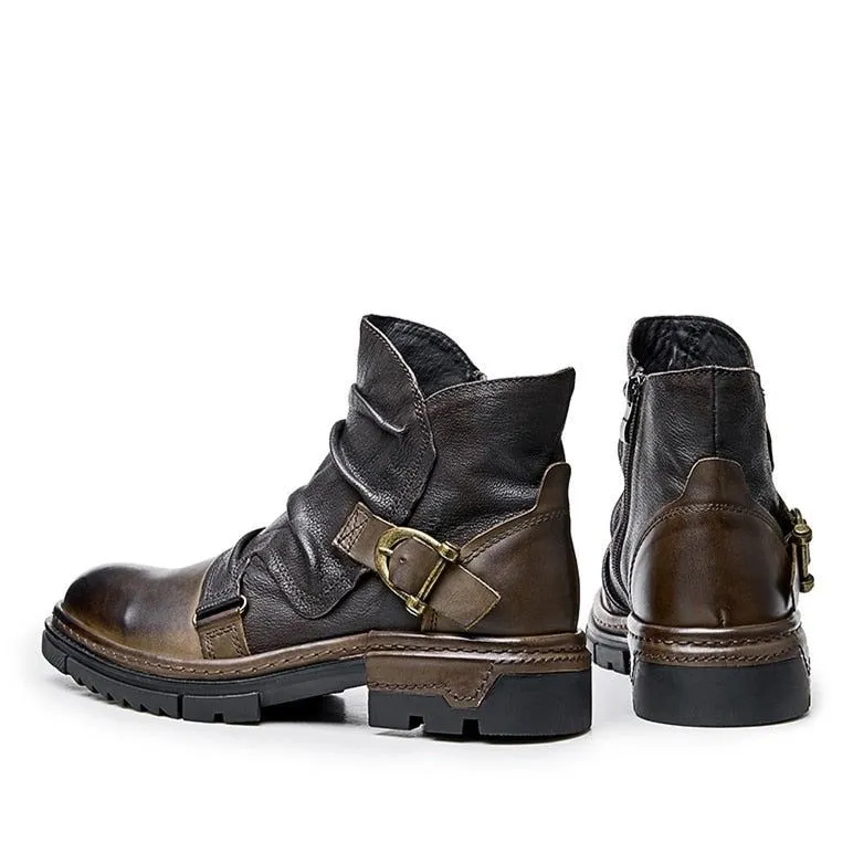 Leather Ankle Boots Men's Casual Shoes JTS0254 Business British Style