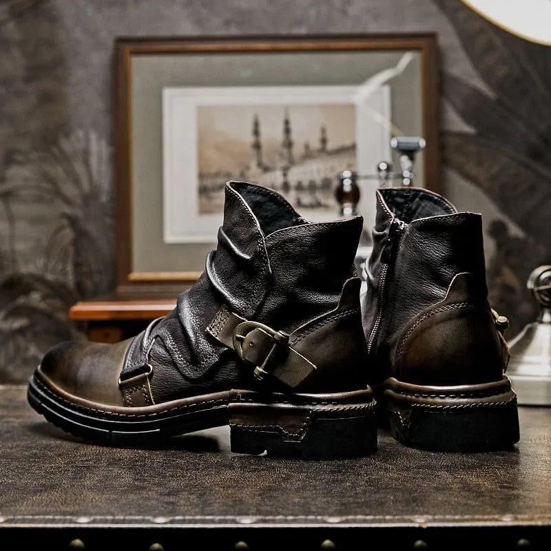 Leather Ankle Boots Men's Casual Shoes JTS0254 Business British Style
