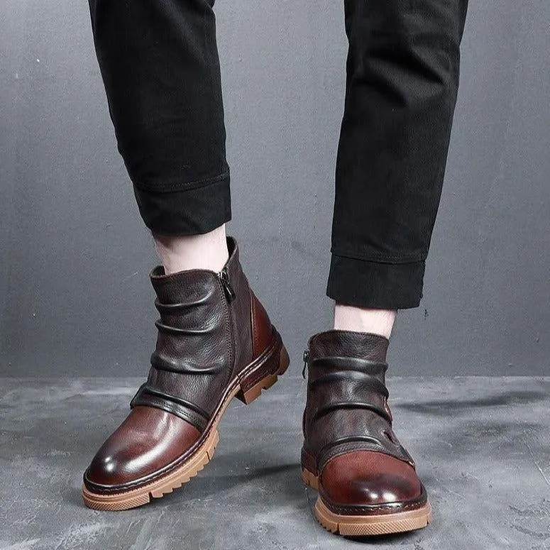 Leather Ankle Boots Men's Casual Shoes JTS0254 Business British Style