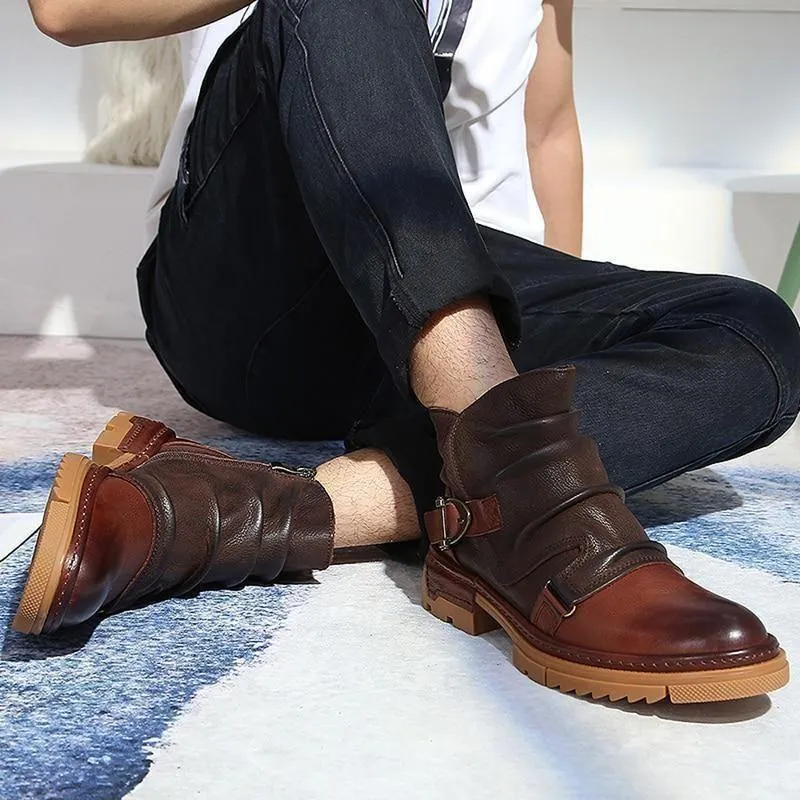 Leather Ankle Boots Men's Casual Shoes JTS0254 Business British Style