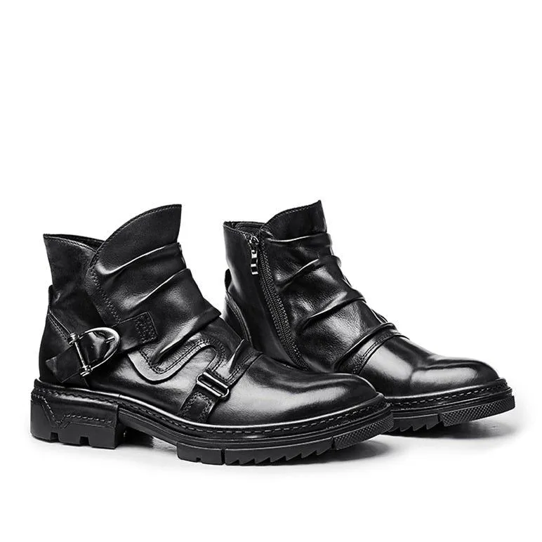 Leather Ankle Boots Men's Casual Shoes JTS0254 Business British Style