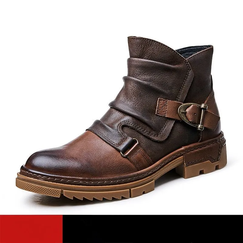 Leather Ankle Boots Men's Casual Shoes JTS0254 Business British Style