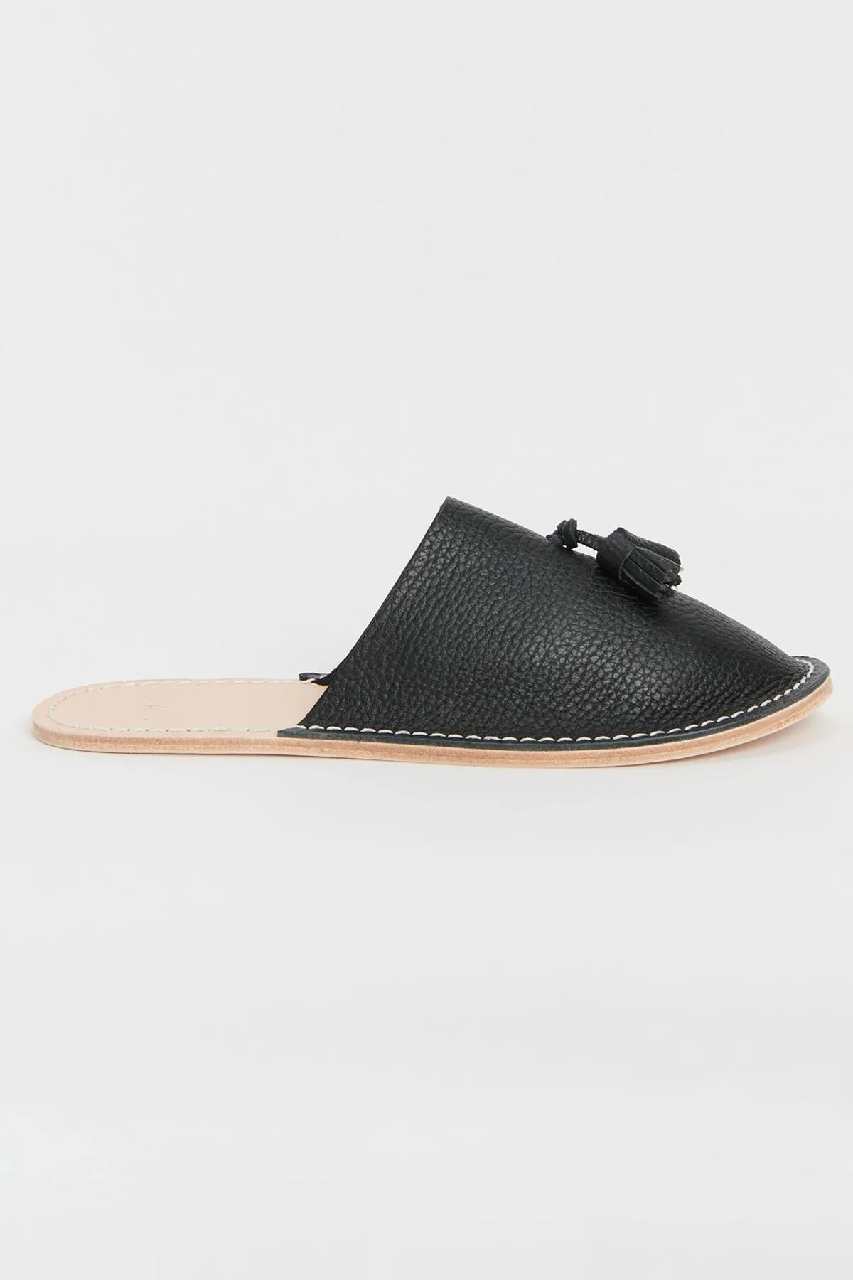 Leather Slipper - Black