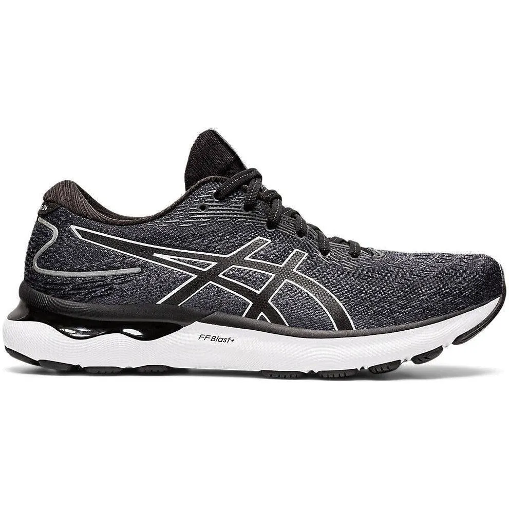 Men's Asics Gel-Nimbus 24, Black/White, 9.5 2E Wide