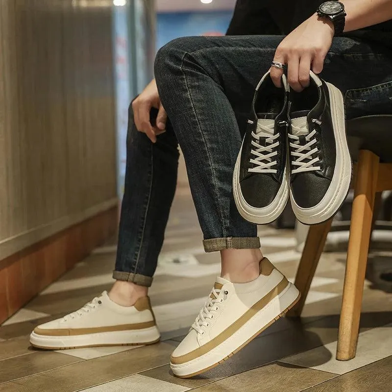 Men's Casual Shoes: Comfortable Leather Walking Sneakers - TSS189