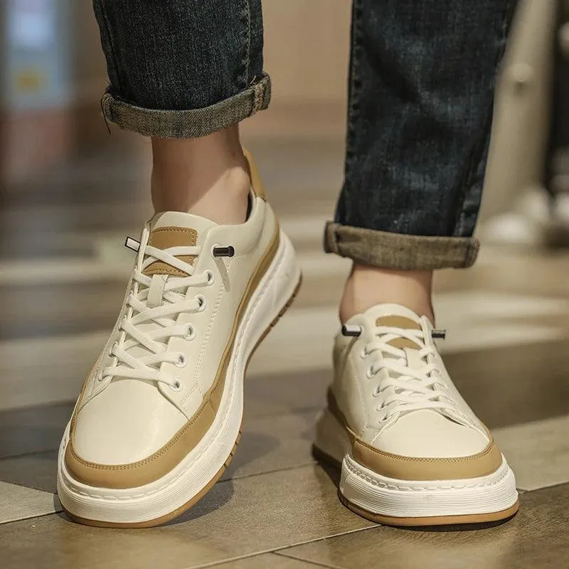 Men's Casual Shoes: Comfortable Leather Walking Sneakers - TSS189
