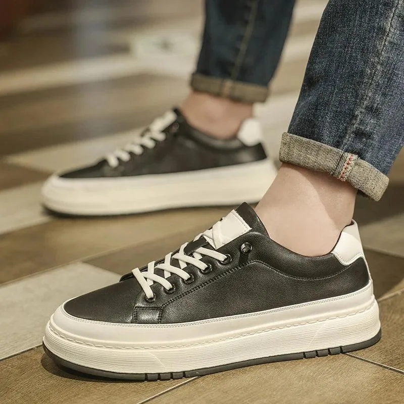 Men's Casual Shoes: Comfortable Leather Walking Sneakers - TSS189