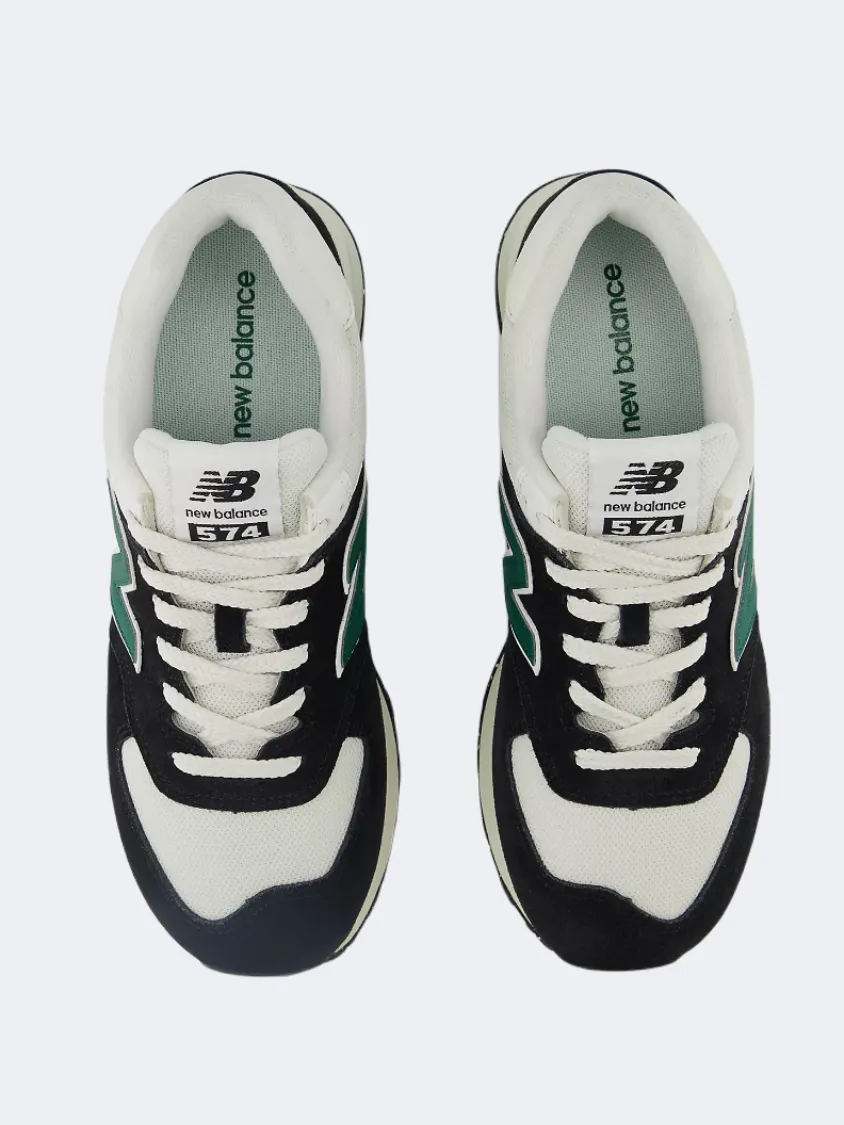 New Balance 574 Men Lifestyle Shoes Black/White/Green
