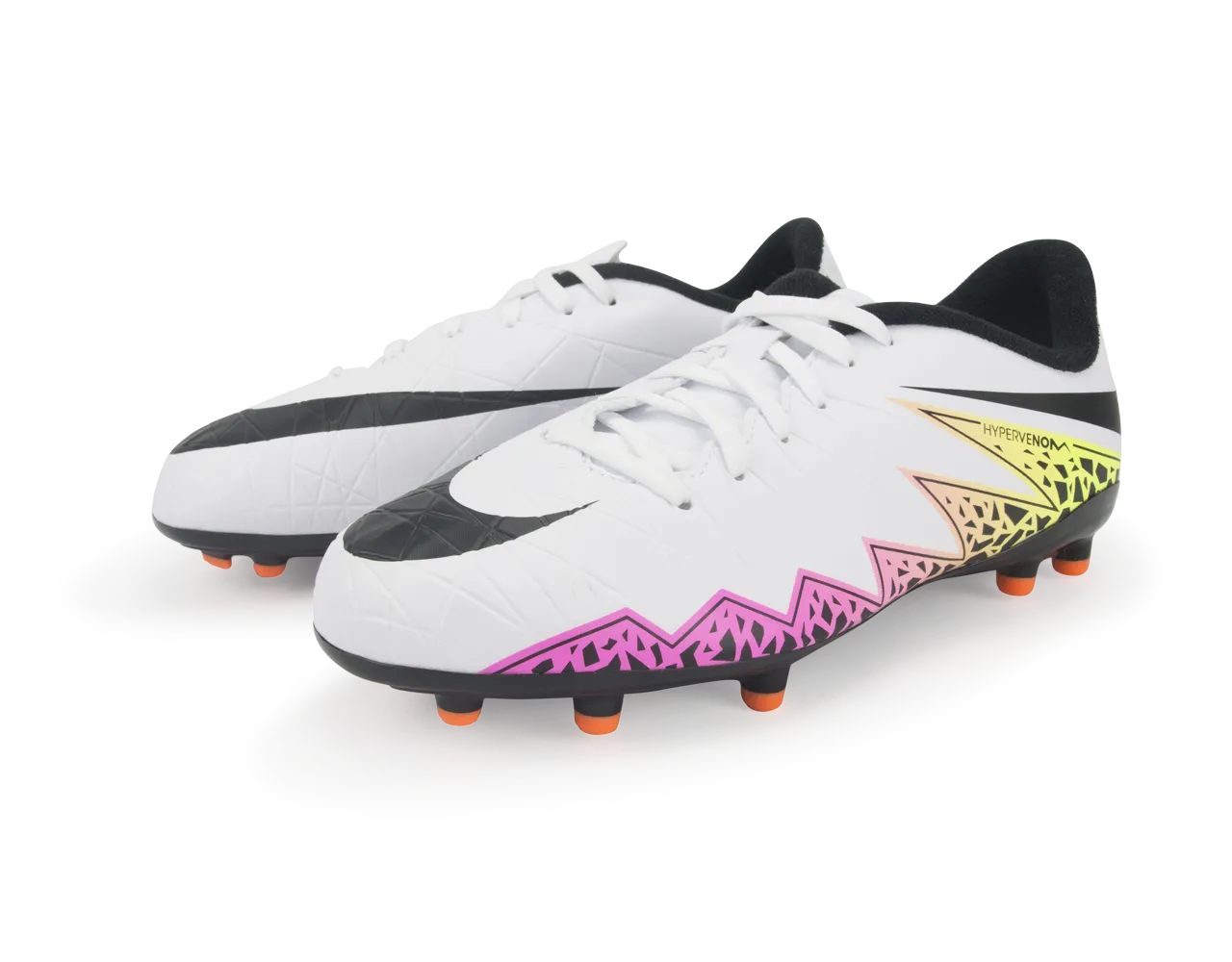 Nike Kids Hypervenom Phelon II FG White/Black/Total Orange