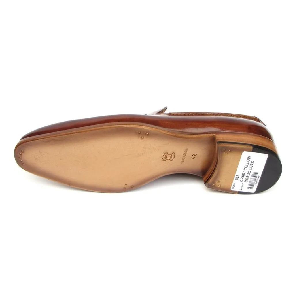 Paul Parkman Men's Tassel Loafer Camel & Brown  (ID#083-CML)