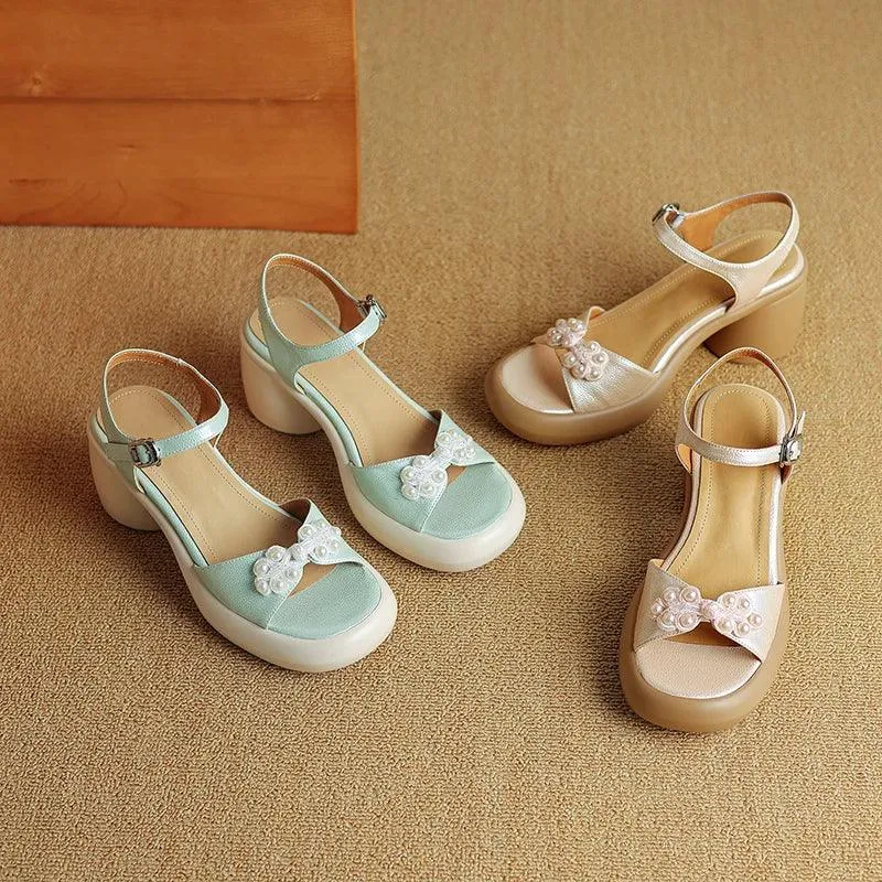 TSS81 Women's Casual Shoes - Chinese knot Mules Pumps