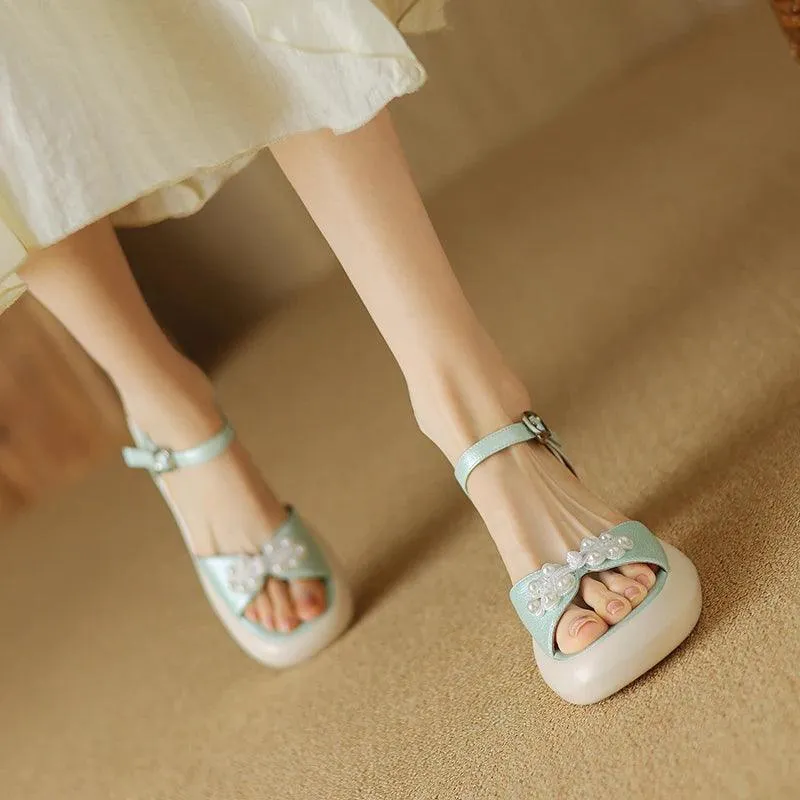 TSS81 Women's Casual Shoes - Chinese knot Mules Pumps