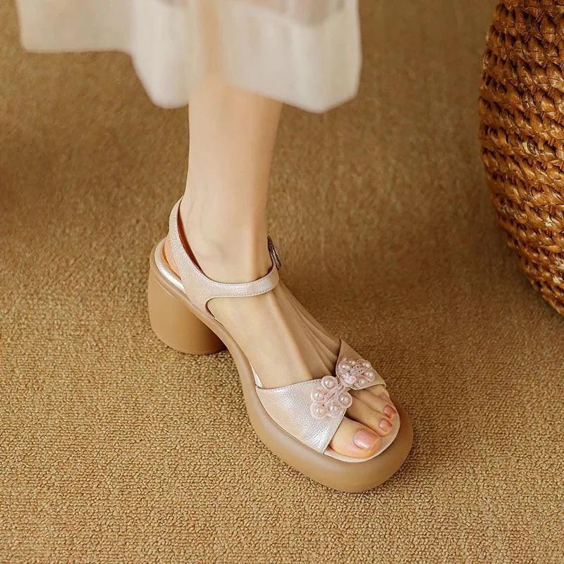 TSS81 Women's Casual Shoes - Chinese knot Mules Pumps
